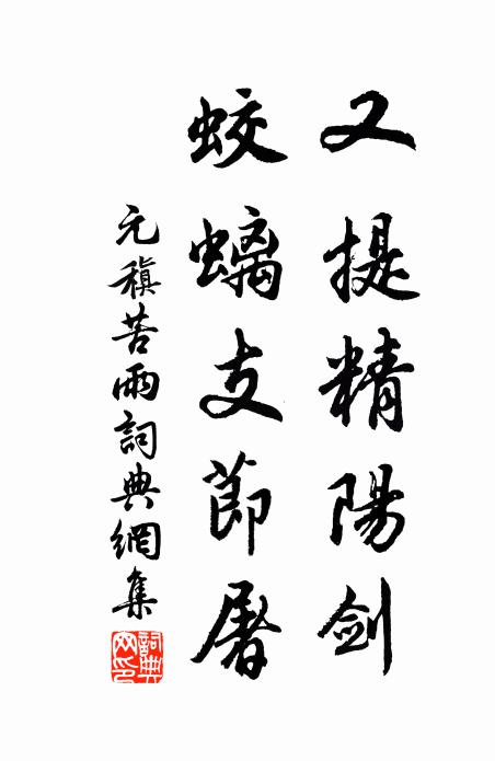 元稹又提精阳剑，蛟螭支节屠书法作品欣赏