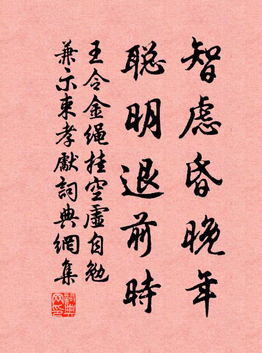 王令智虑昏晚年，聪明退前时书法作品欣赏