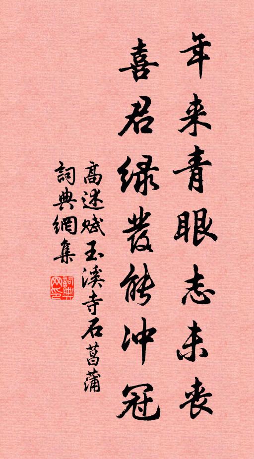 高述年来青眼志未丧，喜君绿发能冲冠书法作品欣赏