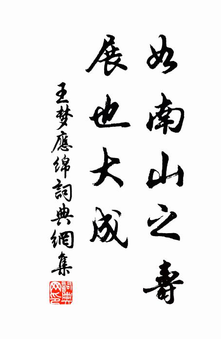 王梦应如南山之寿，展也大成书法作品欣赏