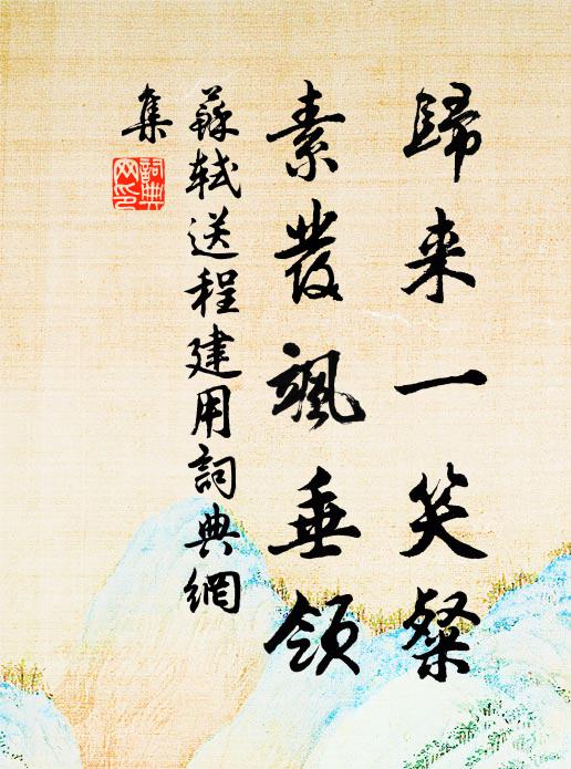 苏轼归来一笑粲，素发飒垂领书法作品欣赏