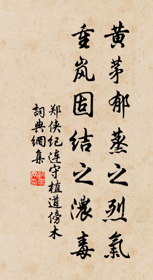 郑侠黄茅郁蒸之烈气，重岚固结之浓毒书法作品欣赏