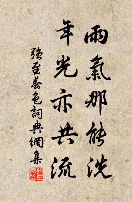 强至雨气那能洗，年光亦共流书法作品欣赏
