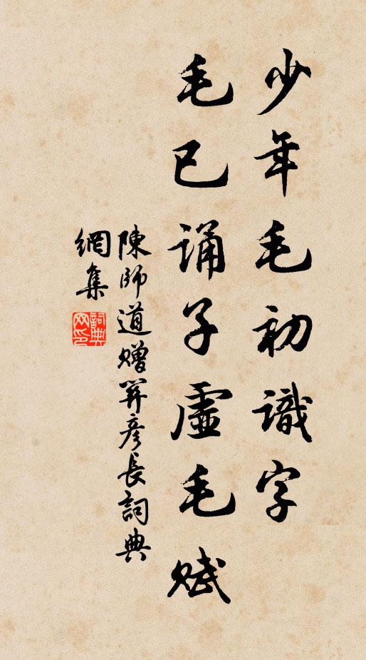 陈师道少年毛初识字，毛已诵子虚毛赋书法作品欣赏