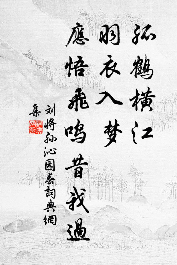 刘将孙孤鹤横江，羽衣入梦，应悟飞鸣昔我过书法作品欣赏