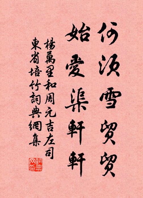 杨万里何须雪贸贸，始爱渠轩轩书法作品欣赏