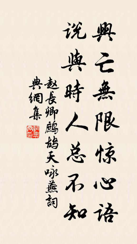 赵长卿兴亡无限惊心语，说与时人总不知书法作品欣赏