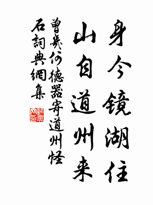 曾几身今镜湖住，山自道州来书法作品欣赏