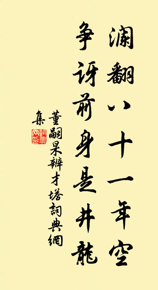 董嗣杲澜翻八十一年空，争讶前身是井龙书法作品欣赏