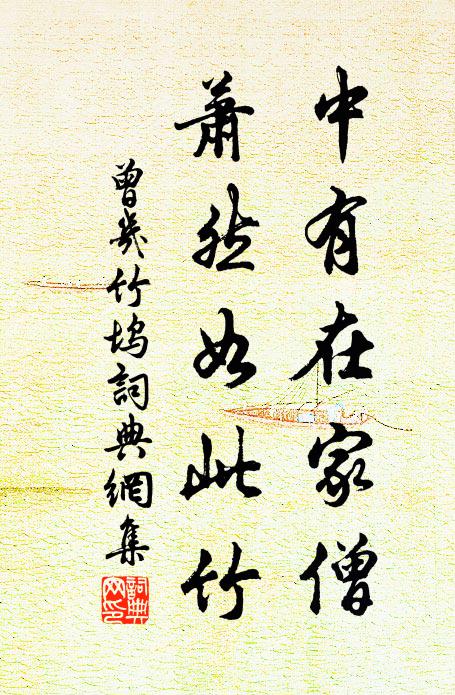 曾几中有在家僧，萧然如此竹书法作品欣赏