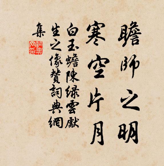 白玉蟾瞻师之明，寒空片月书法作品欣赏