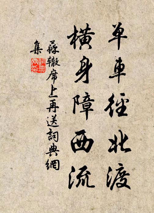 苏辙单车径北渡，横身障西流书法作品欣赏