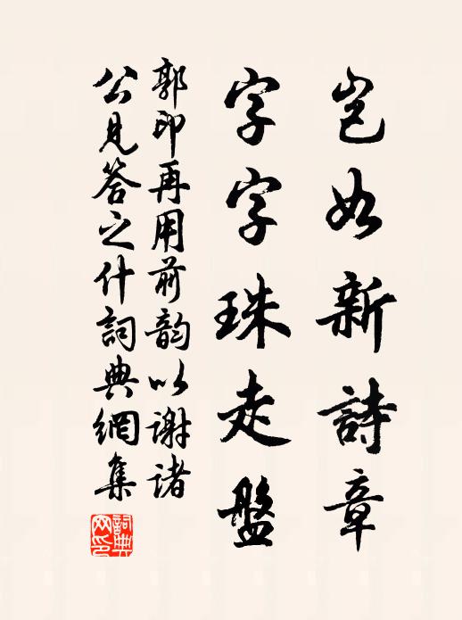 郭印岂如新诗章，字字珠走盘书法作品欣赏