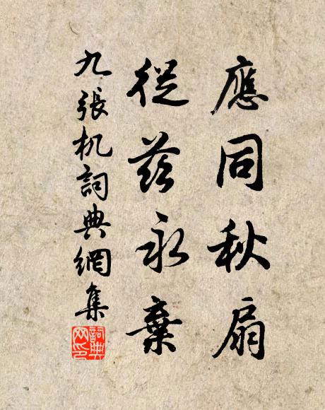 佚名应同秋扇，从兹永弃书法作品欣赏