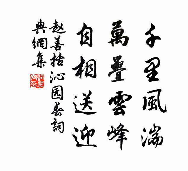 赵善括千里风湍，万叠云峰，自相送迎书法作品欣赏