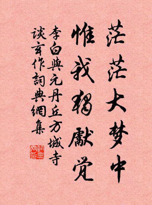 李白茫茫大梦中，惟我独先觉书法作品欣赏