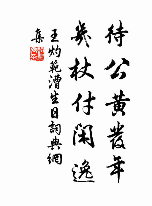 王灼待公黄发年，几杖付闲逸书法作品欣赏