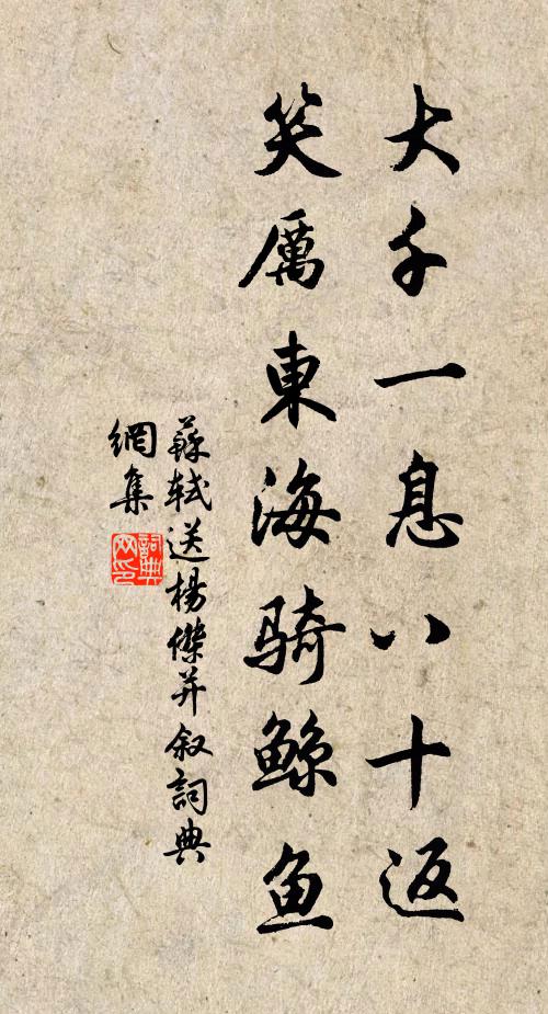 苏轼大千一息八十返，笑厉东海骑鲸鱼书法作品欣赏
