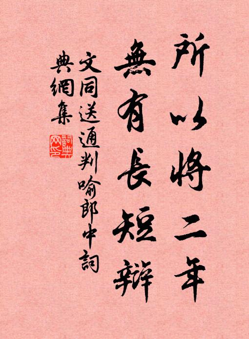 文同所以将二年，无有长短辩书法作品欣赏