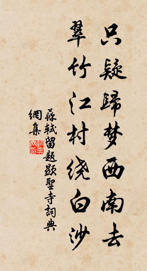 苏轼只疑归梦西南去，翠竹江村绕白沙书法作品欣赏