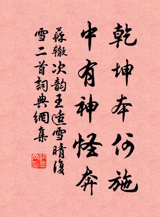 苏辙乾坤本何施，中有神怪奔书法作品欣赏