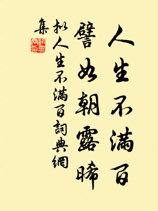 佚名人生不满百，譬如朝露晞书法作品欣赏