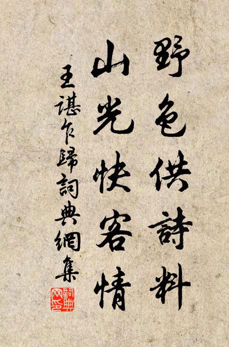 王谌野色供诗料，山光快客情书法作品欣赏