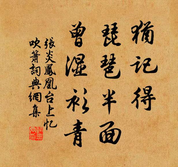 张炎犹记得、琵琶半面，曾湿衫青书法作品欣赏