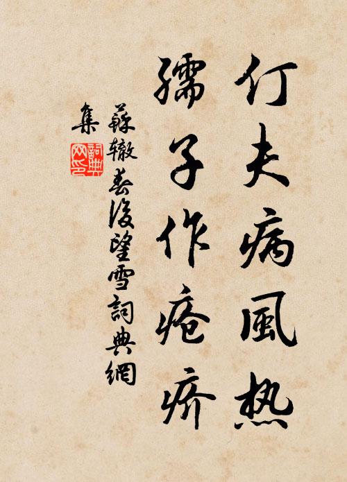 苏辙仃夫病风热，孺子作疮疥书法作品欣赏