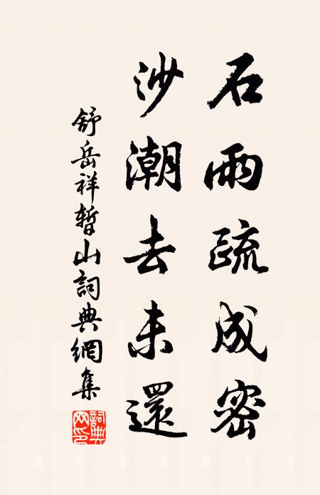 舒岳祥石雨疏成密，沙潮去未还书法作品欣赏