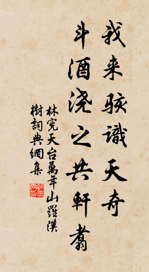 林宪我来骇识天奇，斗酒浇之共轩翥书法作品欣赏