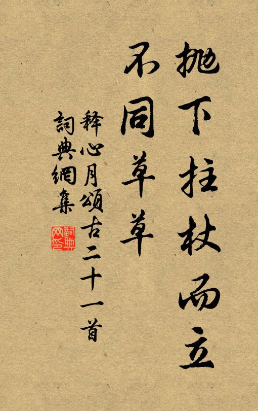 释心月抛下拄杖而立，不同草草书法作品欣赏