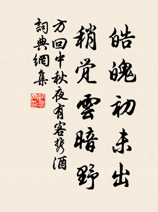 方回皓魄初未出，稍觉云暗野书法作品欣赏