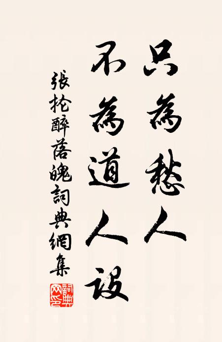 张抡只为愁人，不为道人设书法作品欣赏
