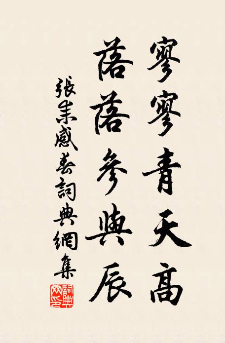 张耒寥寥青天高，落落参与辰书法作品欣赏