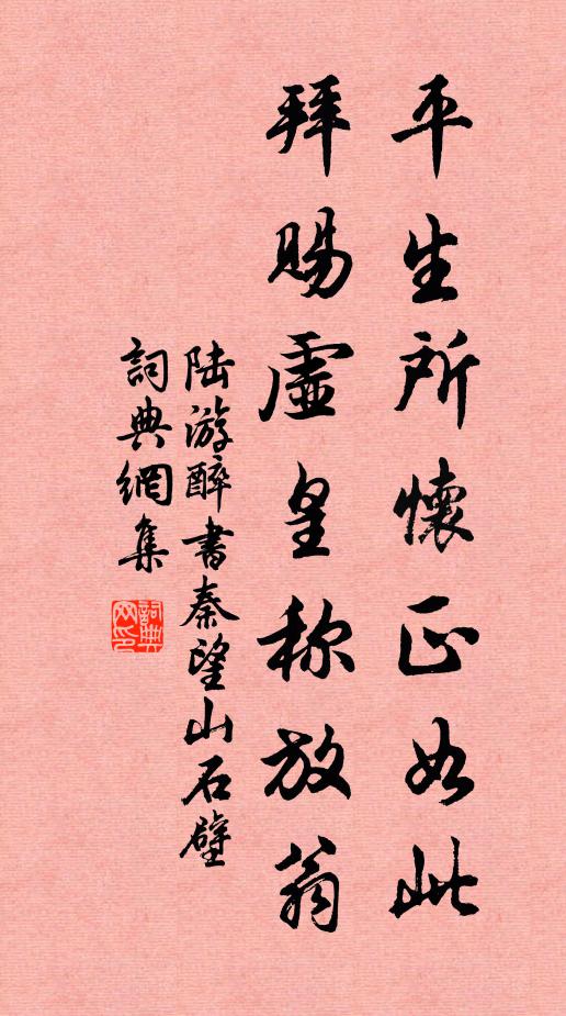 陆游平生所怀正如此，拜赐虚皇称放翁书法作品欣赏