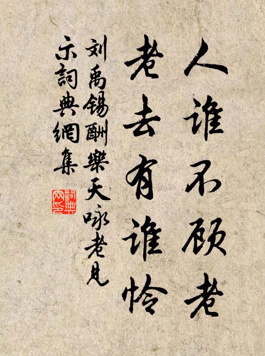 刘禹锡人谁不顾老，老去有谁怜书法作品欣赏