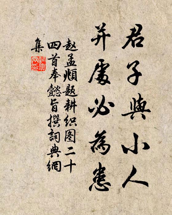 赵孟頫君子与小人，并处必为患书法作品欣赏