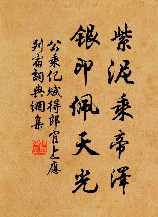 公乘亿紫泥乘帝泽，银印佩天光书法作品欣赏