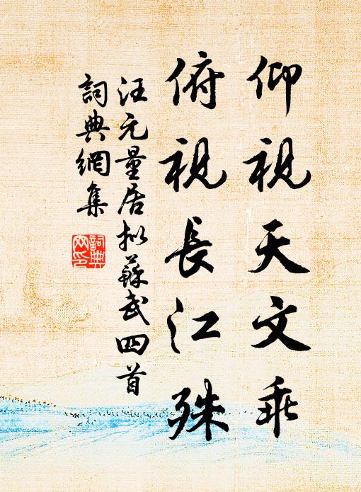 汪元量仰视天文乖，俯视长江殊书法作品欣赏