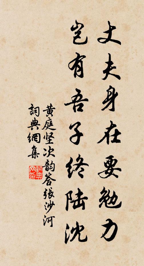 黄庭坚丈夫身在要勉力，岂有吾子终陆沈书法作品欣赏