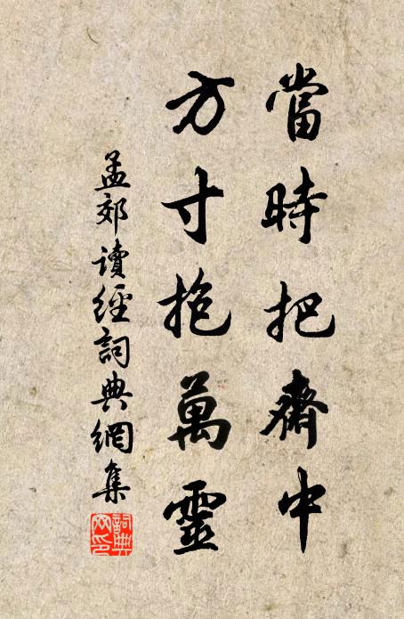 孟郊当时把斋中，方寸抱万灵书法作品欣赏