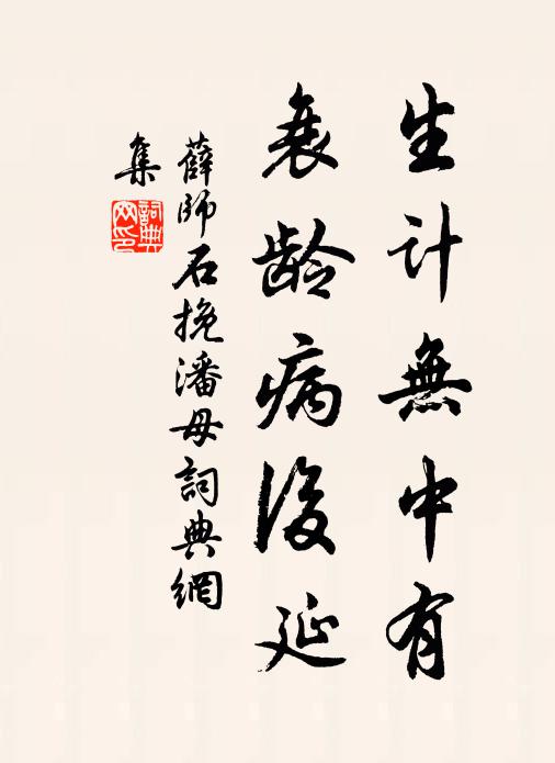 薛师石生计无中有，衰龄病后延书法作品欣赏