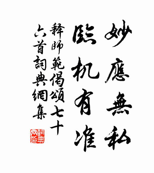 释师范妙应无私，临机有准书法作品欣赏