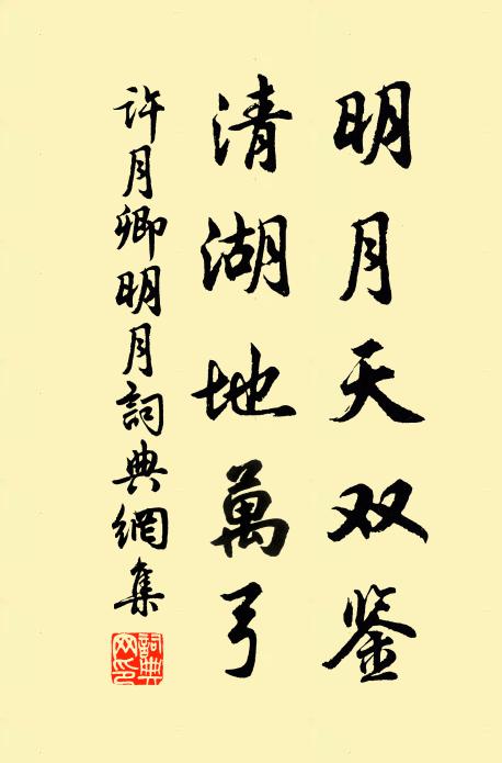 许月卿明月天双鉴，清湖地万弓书法作品欣赏