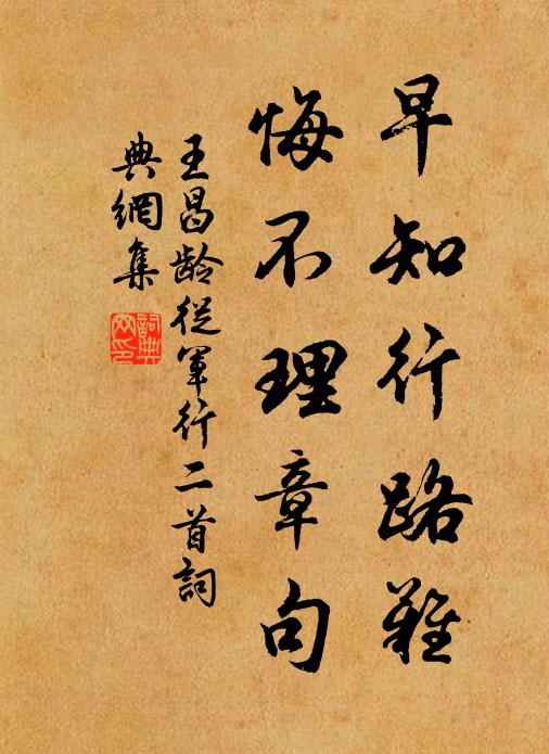 王昌龄早知行路难，悔不理章句书法作品欣赏
