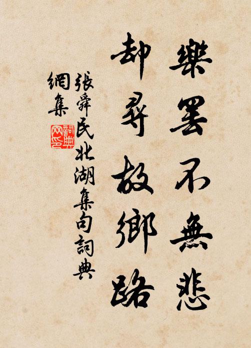 张舜民乐罢不无悲，却寻故乡路书法作品欣赏