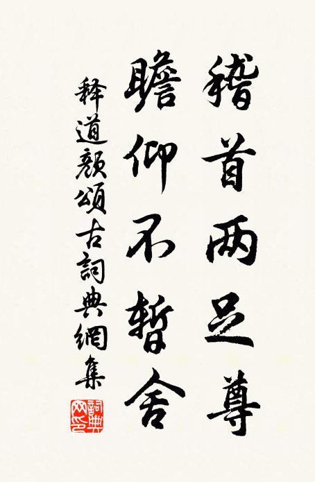 释道颜稽首两足尊，瞻仰不暂舍书法作品欣赏