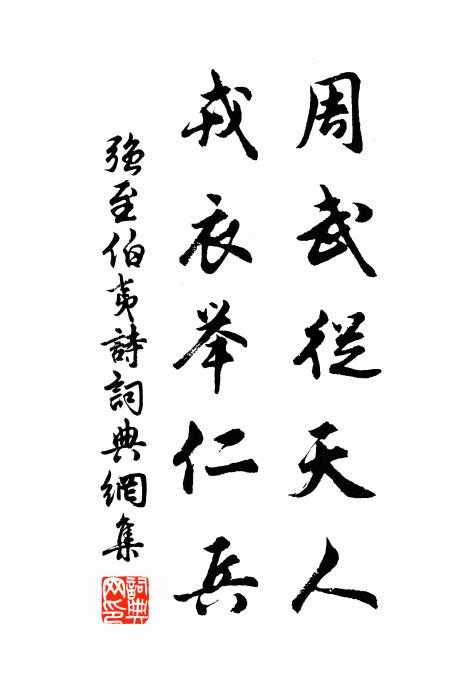 强至周武从天人，戎衣举仁兵书法作品欣赏