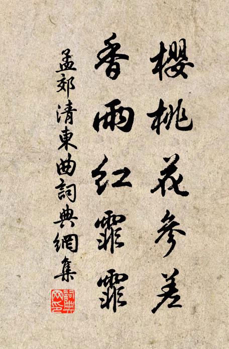 孟郊樱桃花参差，香雨红霏霏书法作品欣赏